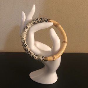 🌸VTG Cobra Skin and Bamboo Bangle Bracelet